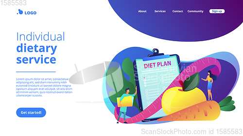 Image of Nutrition diet concept landing page.