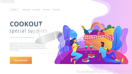 Image of Summer picnic concept landing page.