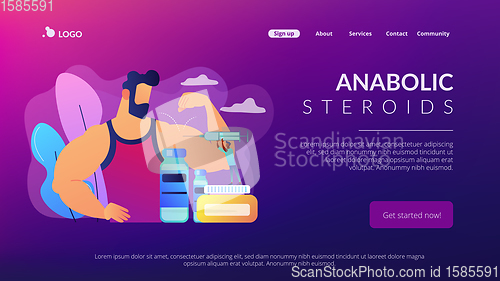 Image of Anabolic steroids concept landing page.