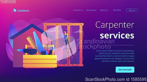 Image of Carpenter services concept landing page