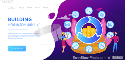 Image of Building information modeling concept landing page.