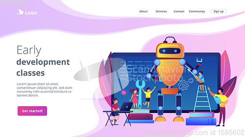 Image of Engineering for kids concept landing page.