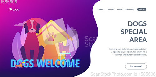 Image of Dogs friendly place concept landing page