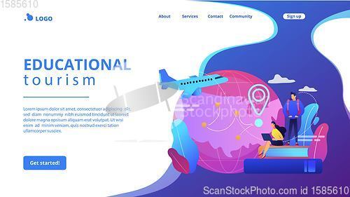 Image of Educational tourism concept landing page