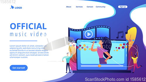 Image of Music video concept landing page.