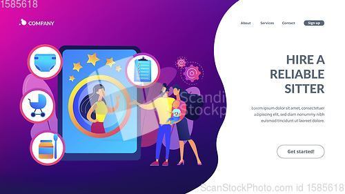 Image of Babysitting services concept landing page