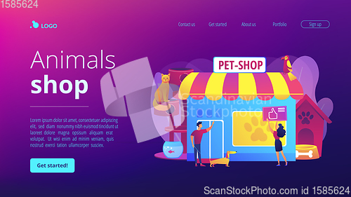 Image of Animals shop concept landing page
