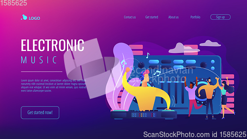 Image of Electronic music concept landing page.