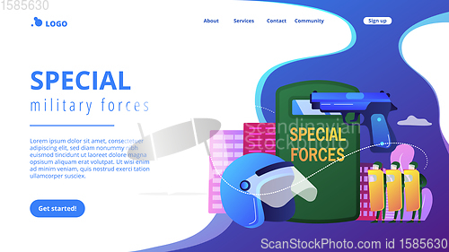 Image of Special military forces concept landing page.