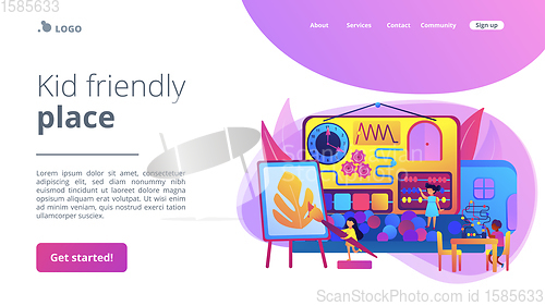 Image of Child friendly area concept landing page