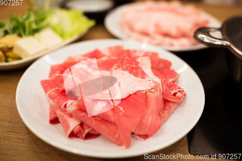 Image of Sliced raw beef