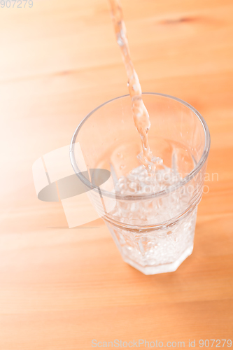 Image of Water pouring in glass