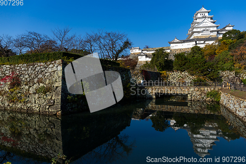 Image of Himeji castle with blue sky