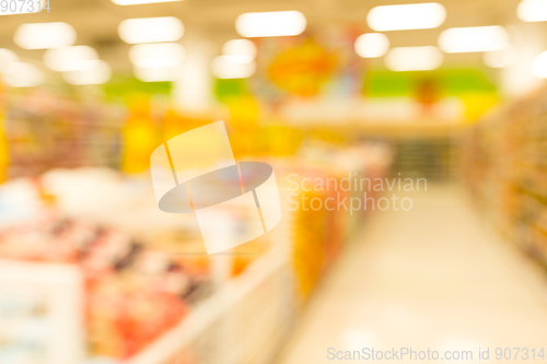 Image of Customer shopping at supermarket store with bokeh light