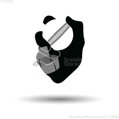 Image of Hand holding cricket ball icon