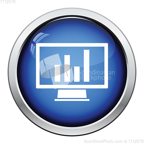 Image of Monitor with analytics diagram icon