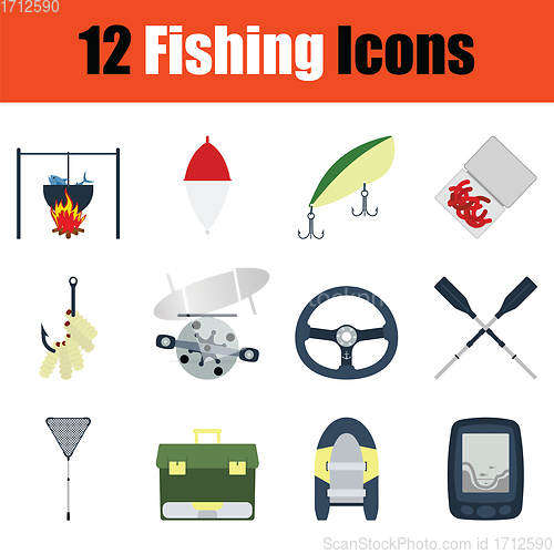 Image of Fishing icon set