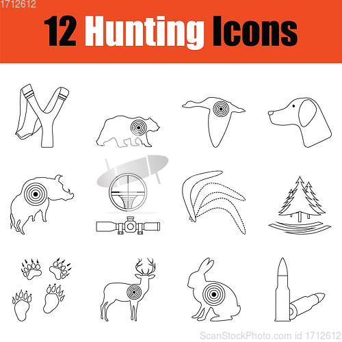 Image of  Hunting icon set