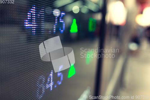 Image of Stock market price display on road