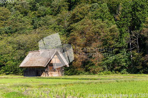 Image of Traditional Japanese old wooden house in forest