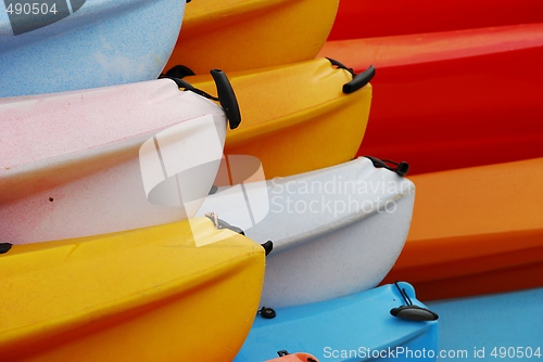 Image of Colorful kayaks