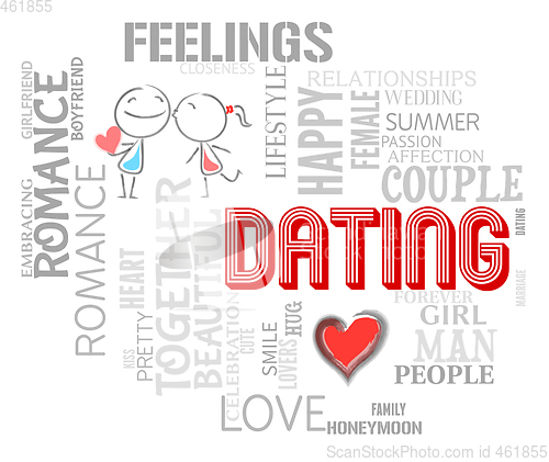 Image of Dating Word Shows Find Love And Romance