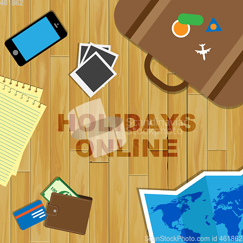 Image of Holidays Online Means Vacations Website And Break