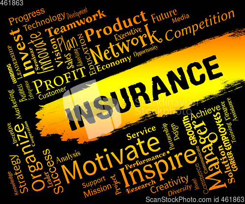 Image of Insurance Words Represents Contract Covered And Policy