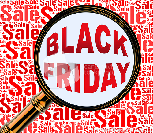 Image of Black Friday Sale Shows Thanksgiving Discounts 3d Rendering