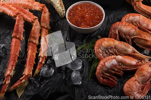 Image of Set of fresh seafood