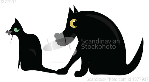 Image of Image of dog cat and mouse - cat and mouse, vector or color illu