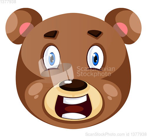 Image of Bear is feeling shocked, illustration, vector on white backgroun
