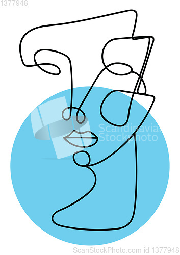 Image of Line Portrait, vector or color illustration.
