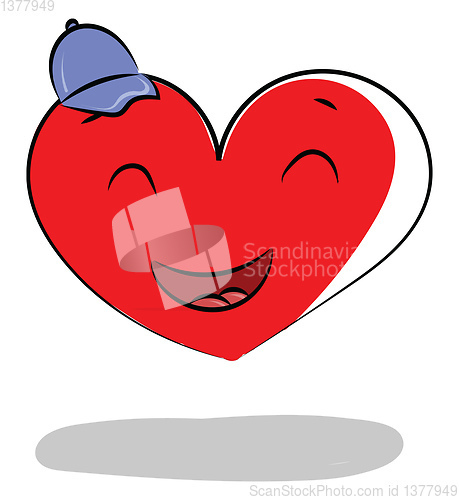 Image of Heart cap, vector or color illustration.