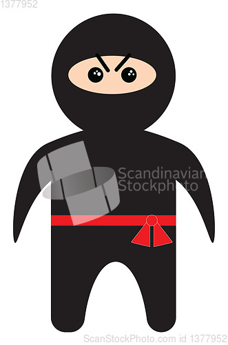 Image of Image of angry ninja, vector or color illustration.