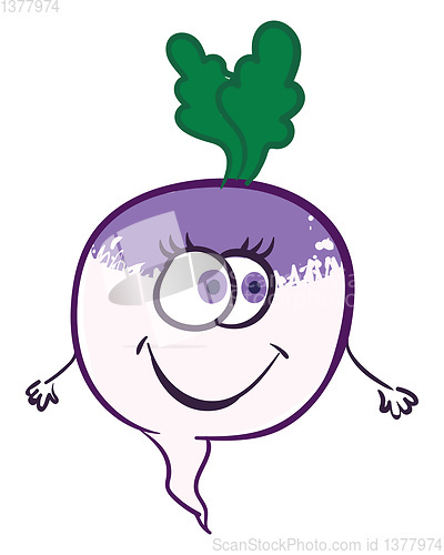 Image of Joyful turnip, vector or color illustration.