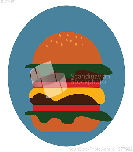 Image of Image of burger, vector or color illustration.