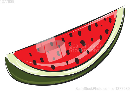 Image of Watermelon slice, vector or color illustration.