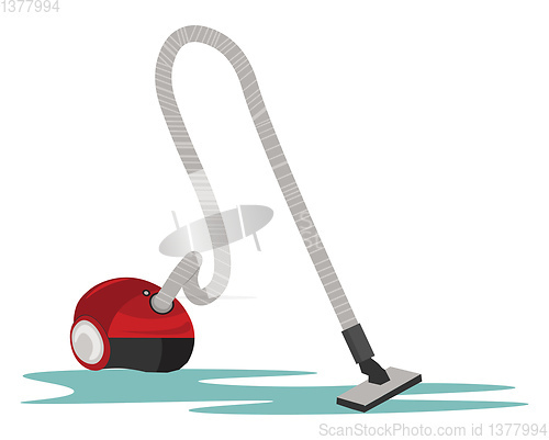 Image of Red vacuum cleaner, vector or color illustration.