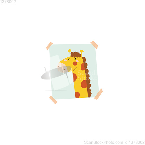 Image of Image of animal portrait, vector or color illustration.