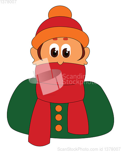 Image of Red scarf, vector or color illustration.