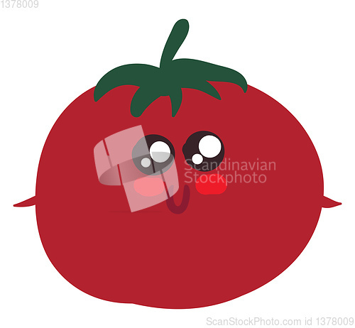 Image of Image of cute tomato, vector or color illustration.