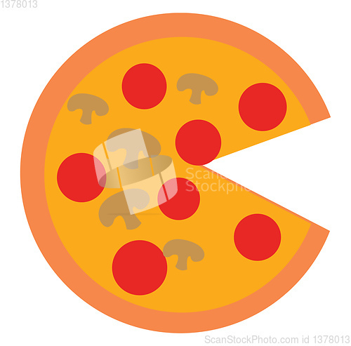 Image of Image of pizza, vector or color illustration.