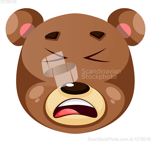 Image of Bear is feeling annoyed, illustration, vector on white backgroun