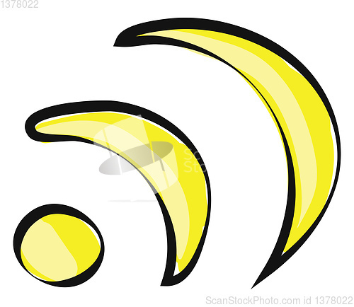 Image of A yellow color illustration of Wi-Fi, vector or color illustrati