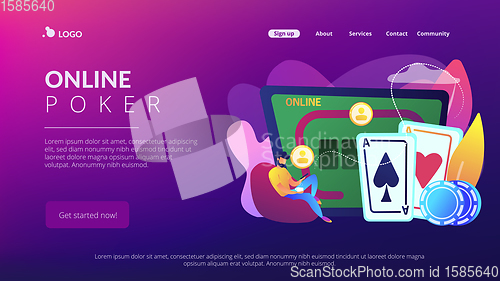 Image of Online poker concept landing page.