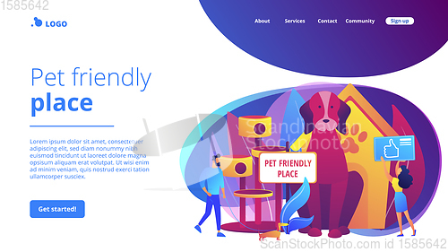 Image of Pet friendly place concept landing page