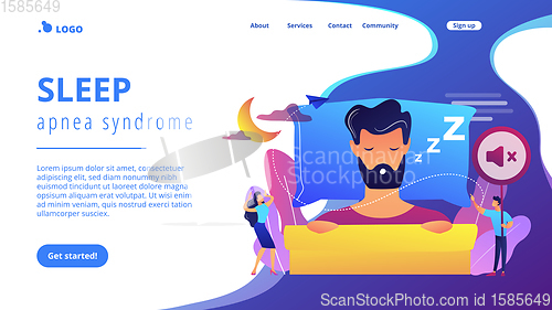 Image of Night snoring concept landing page.