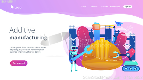 Image of Robotics construction concept landing page.