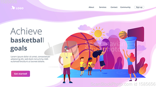 Image of Basketball camp concept landing page.